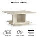 preview thumbnail 3 of 41, Ross Modern Square Coffee Table with Wrap Around Base Shelf and Hidden Storage by Strick & Bolton