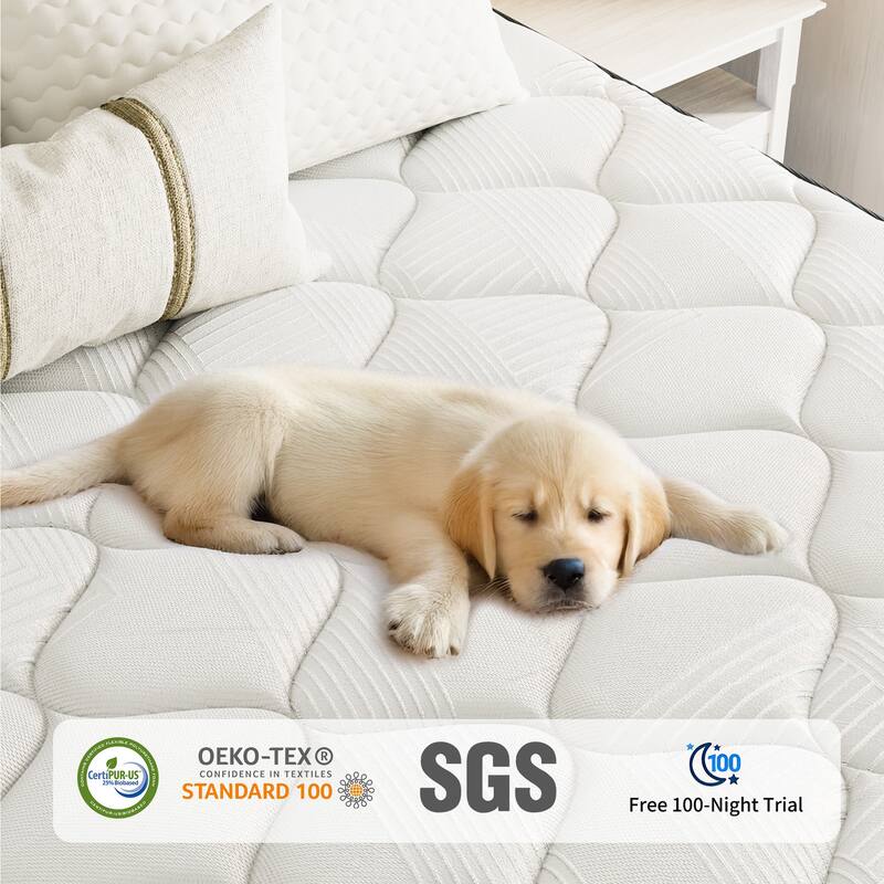 SweDrea 10 in. Firm Hybrid Mattress Cooling and Breathable with CertiPUR-US, SGS and OEKO-TEX
