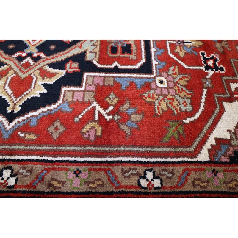 ECARPETGALLERY Hand-knotted Serapi Heritage Dark Copper Wool Rug - 7'11 x 10'2