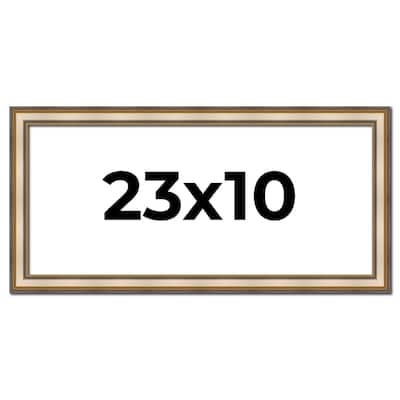 23x10 Frame Gold Solid Wood Shadow Box Width 1.5 Inches | Interior Frame Depth 2 3/8 Inches