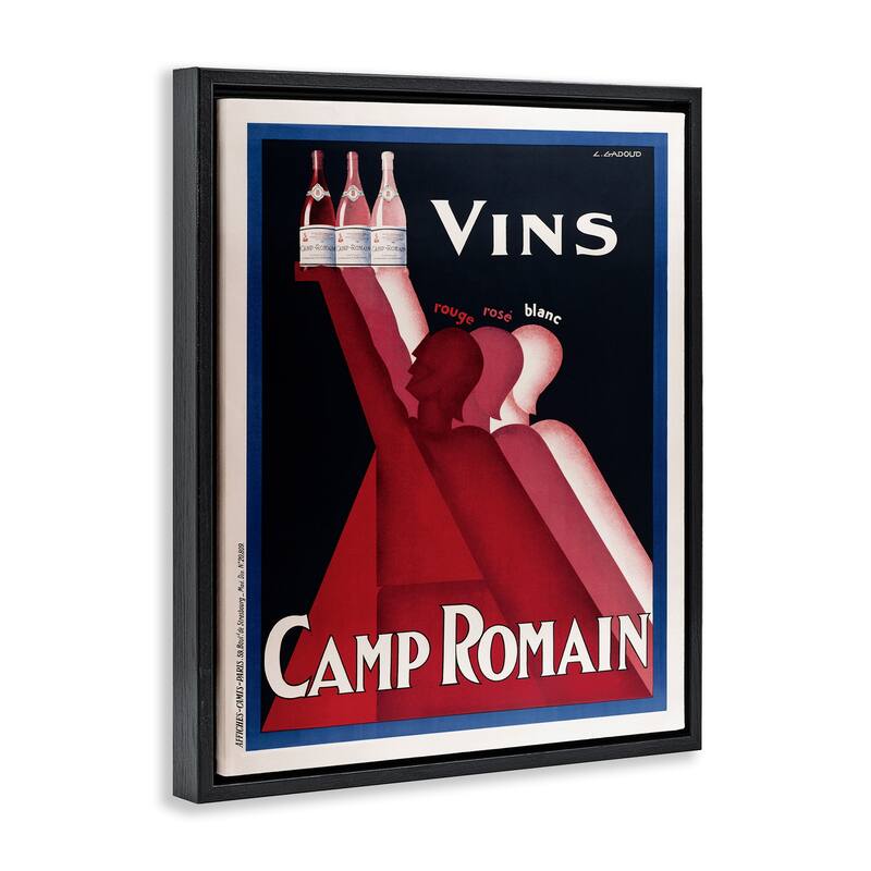 Stupell Antique Wine Bottle Trio Framed Floater Canvas Wall Art Design By Marcus Jules
