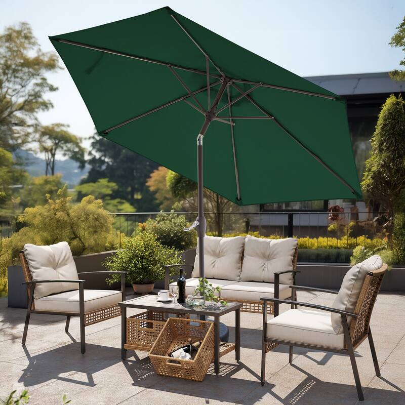 7.5-ft Patio Market Umbrella with UV-Risistance,Crank & Tilt