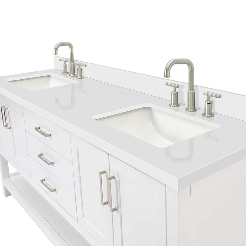 Ariel S073DWQRVO Magnolia 72" Free Standing Double Basin Vanity Set