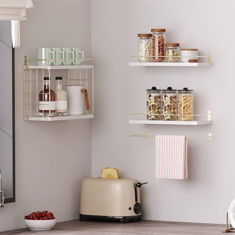 4+1 Tier Floating Shelves - 14.7"L x 5.8"W x 11.6"H