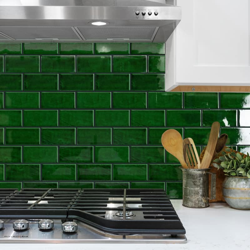 Merola Tile Viva Antic Verde 3" x 6" Ceramic Wall Tile