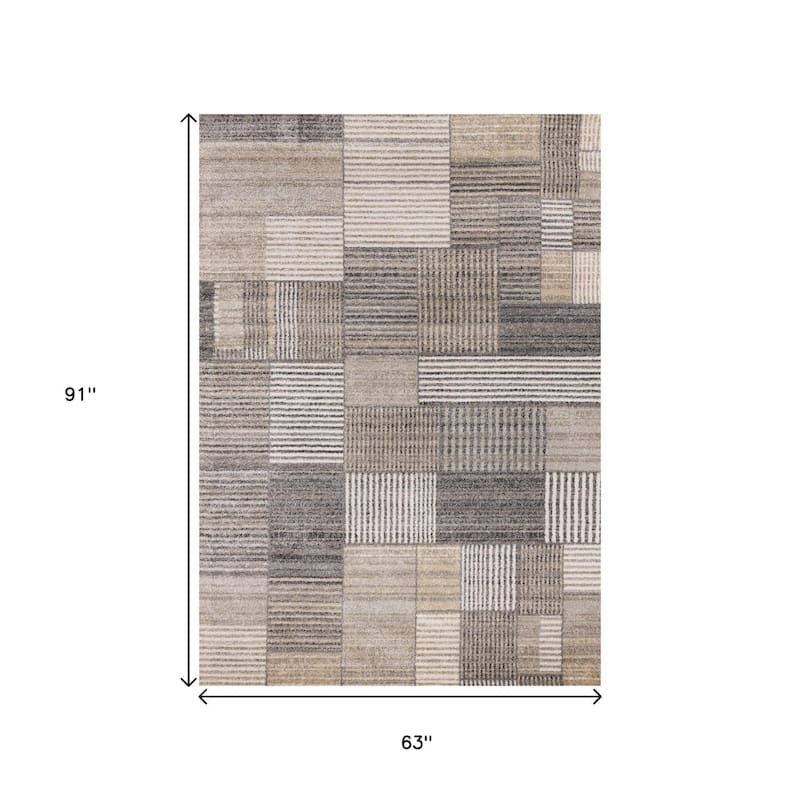 HomeRoots Geometric Modern Rectangle Area Rug - 5' X 8'