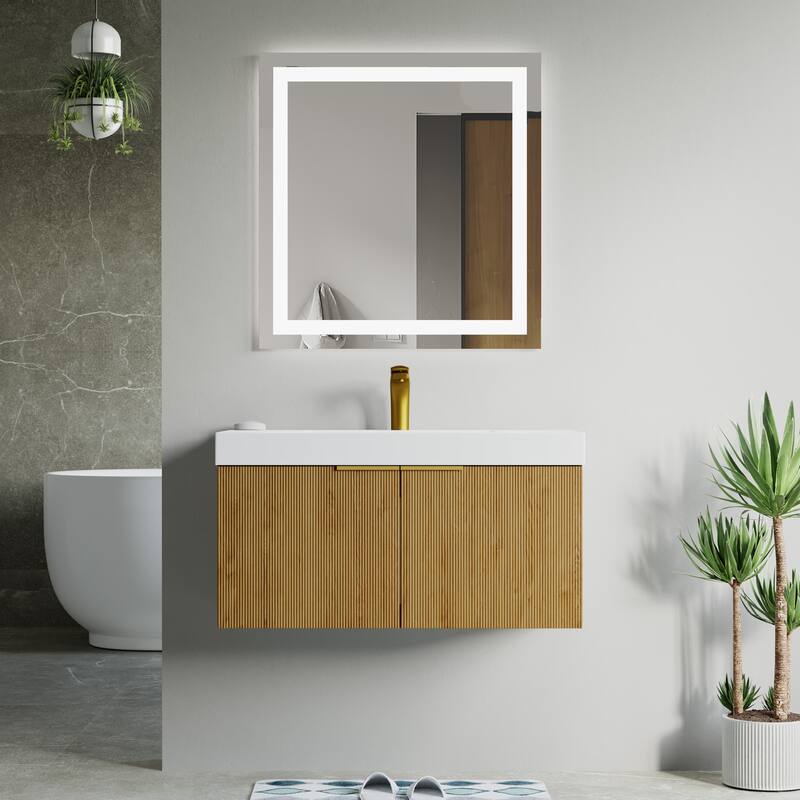 Dillon 36" Single Vanity Set - Oak Natural with Resin Basin