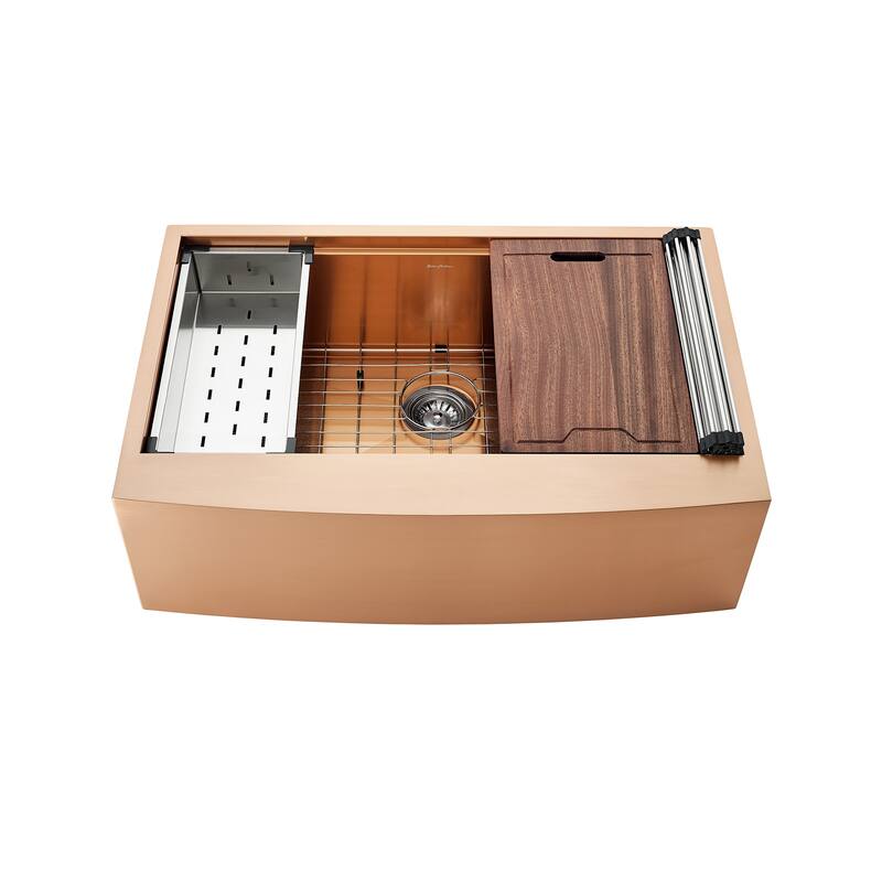 Swiss Madison SM-KS28 Tourner 33" Farmhouse Single Basin Stainless - Rose Gold