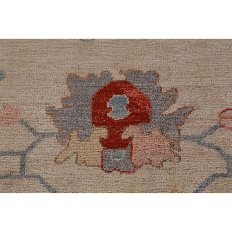 Vegetable Dye Oushak Turkish Area Rug Handmade Wool Carpet - 8'2" x 9'11"