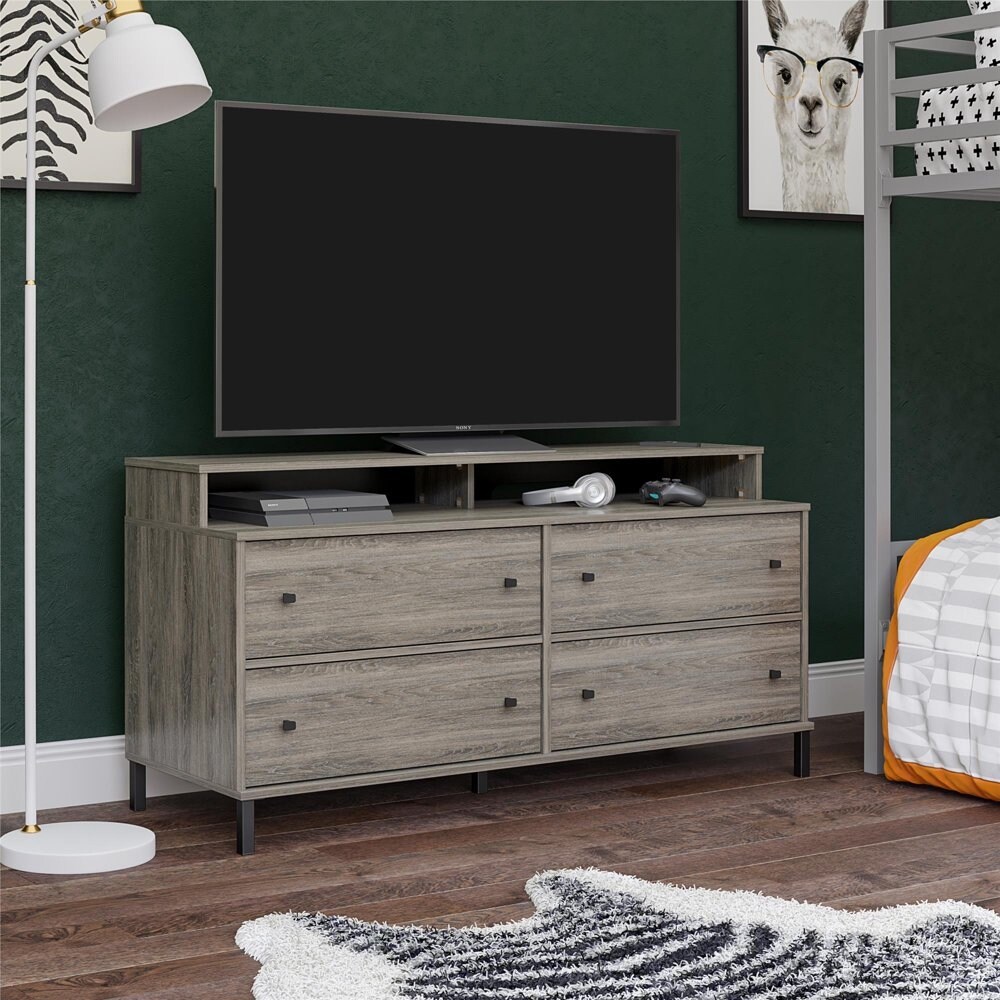 slim fit dress slacks Ioana Antique Grey Finish Wood Dresser and Mirror – Roundhill Furniture main image 1