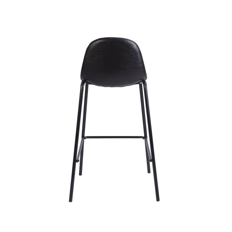 Porthos Home Tuca Bar Stools Set Of 2, PU Leather Upholstery, Iron Legs