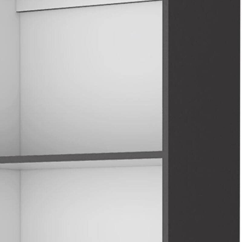 HomeRoots 71" Gray And White Wood Four Tier Bookcase