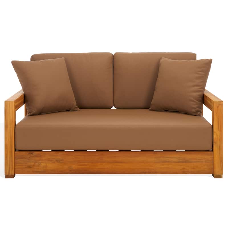SAFAVIEH Couture Montford Brazilian Teak 2-Seat Bench - 53"W x 36"D x 27"H