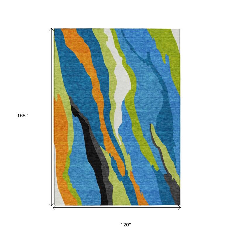 HomeRoots Abstract Transitional Rectangle Outdoor Rug