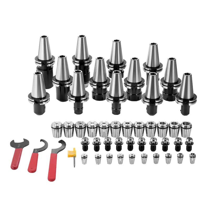 CAT40 Collet Holder ER 16/32 Collet Set, 35 PCs, SLN FMB ER16/32 APU Tool Holders Spring Steel Collet Chucks - Silver