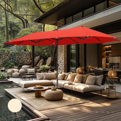 MAISON ARTS 13ft Double -Sided Patio Umbrella Extra Large with Crank
