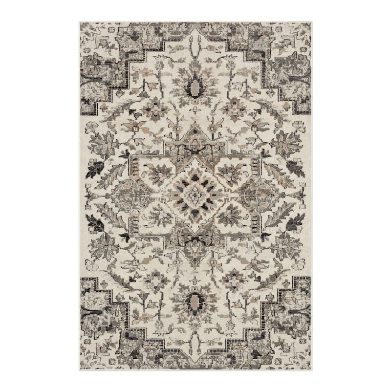 Mohawk Home Pandora Floral Ornamental Medallion Woven Area Rug - 2' x 10' - Grey - Runner