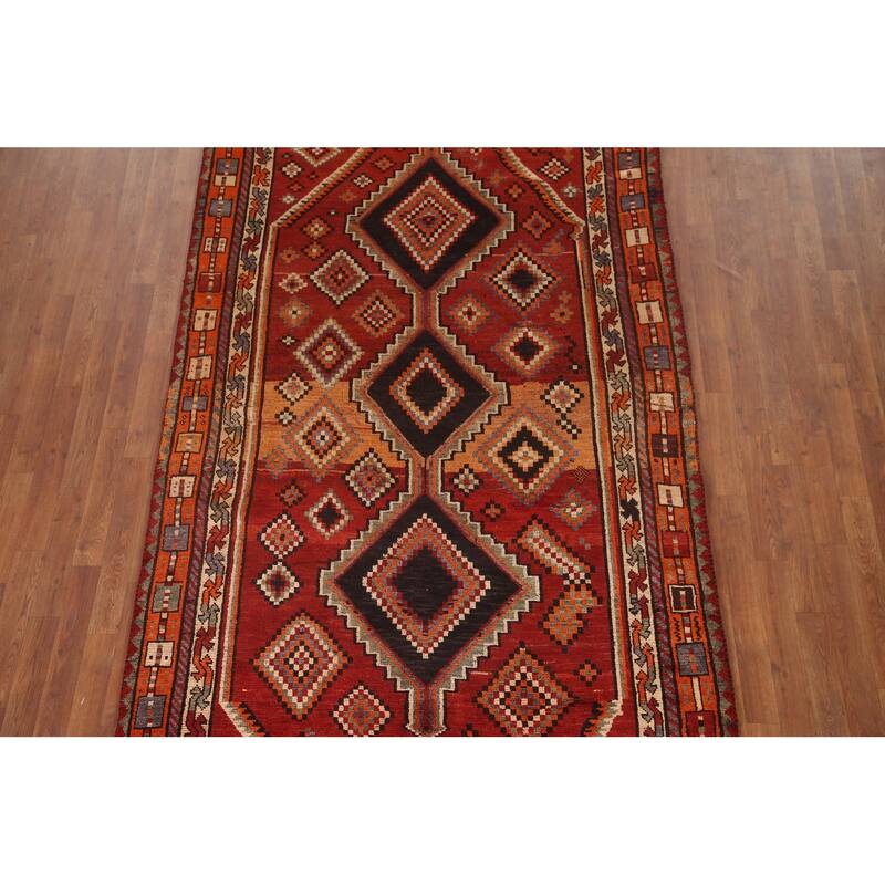 Hand Knotted Oriental 100% Wool Carpet Traditional Tribal Red Lori Area Rug - 8' 11'' X 5' 3''