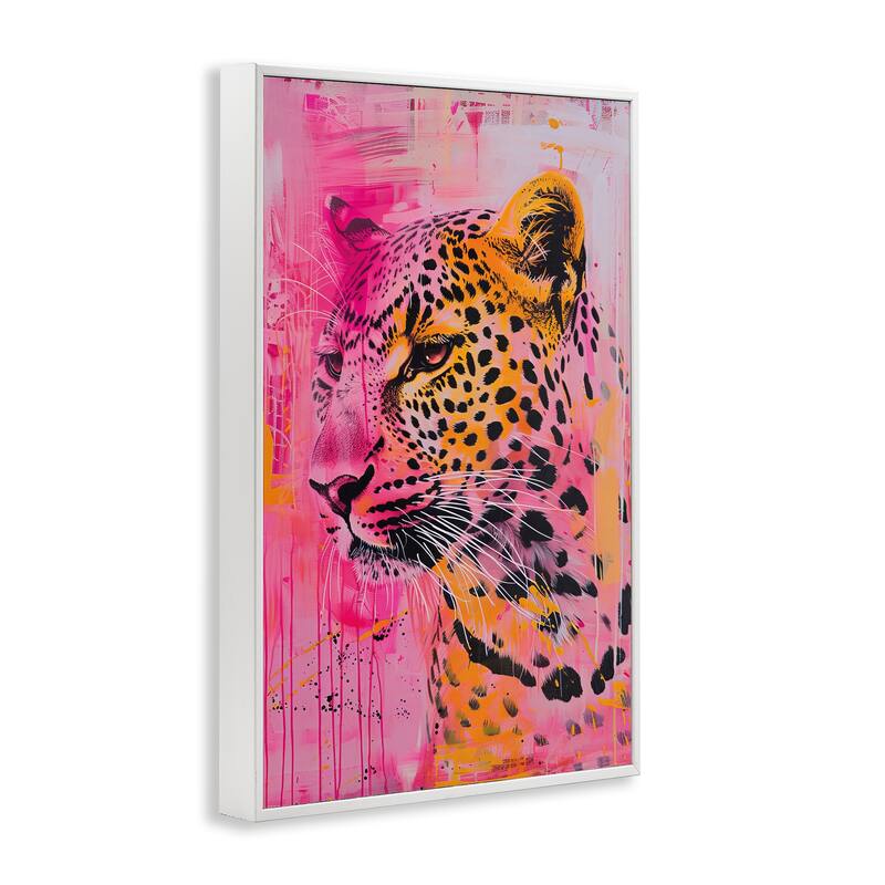 Stupell Vibrant Purple & Orange Cheetah Framed Giclee Art Design By LSR Design Studio
