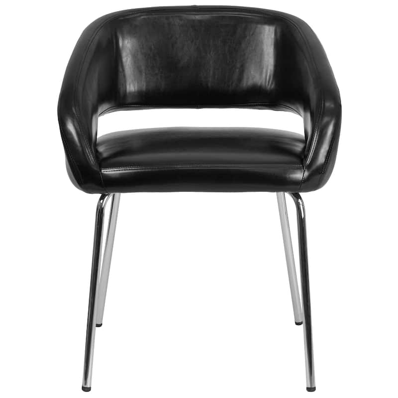 Contemporary LeatherSoft Side Reception Chair with Chrome Legs