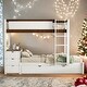 preview thumbnail 1 of 53, Twin-over-Twin Bunk Bed with Twin size Trundle, Storage and Desk,Multifunctional Bunk Bed with Storage Walnut