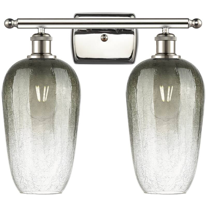 Innovations Lighting Endless Possibilities Ballston - Brookhaven Flute - 2 Light 17" Bath Vanity Light - Slate/Polished Nickel