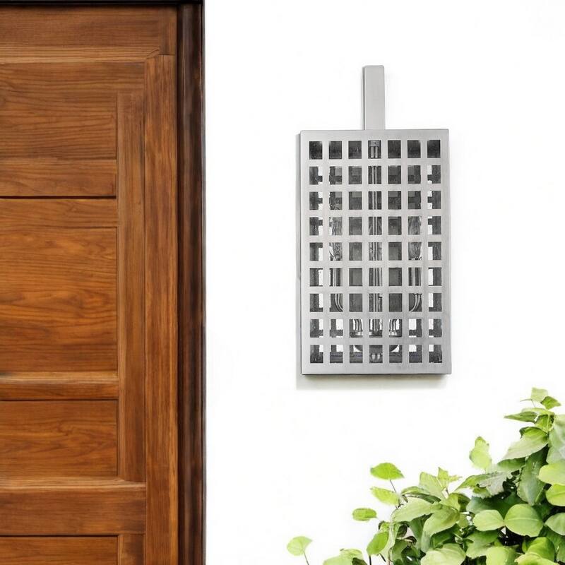 3-Light Hardwired Flush Mount Outdoor Wall Light with Clear Seedy Glass and Steel Frame E12 Base - Nickel