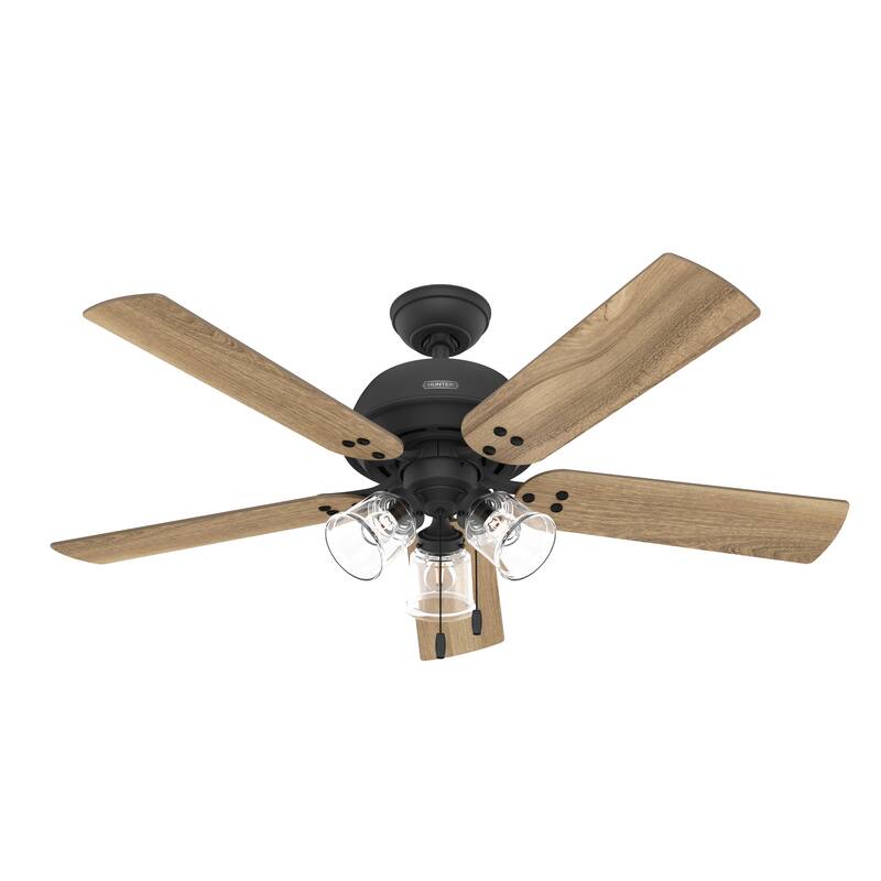 Hunter 52" Shady Grove Ceiling Fan with LED Light Kit/ Pull Chain, Standard or Flush Mount - Casual, Transitional