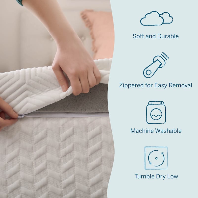 Lucid Bamboo Charcoal and Gel Memory Foam Covered Mattress Topper 2,3,4 inch - N/A