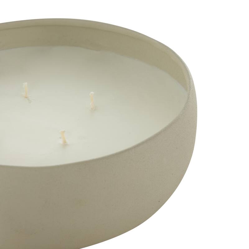 Beige, Black or Cream Metal Scented Textured 34oz 4 Wick Decorative Candle with White Wax