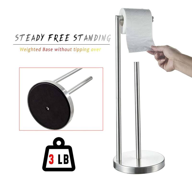 Freestanding Toilet Paper Holder Stand with Reserver