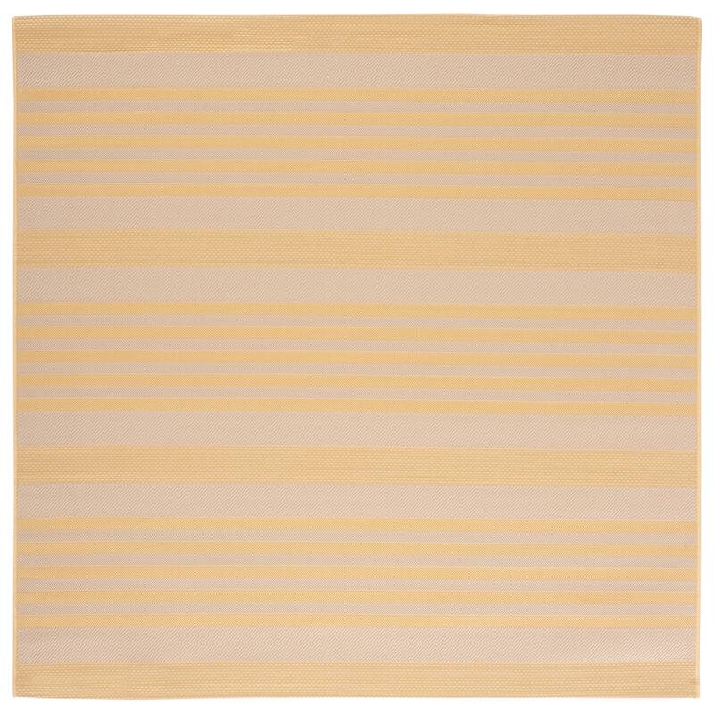 SAFAVIEH Courtyard Orsi Indoor/ Outdoor Waterproof Area Rug - 6'7" Square - Gold/Beige