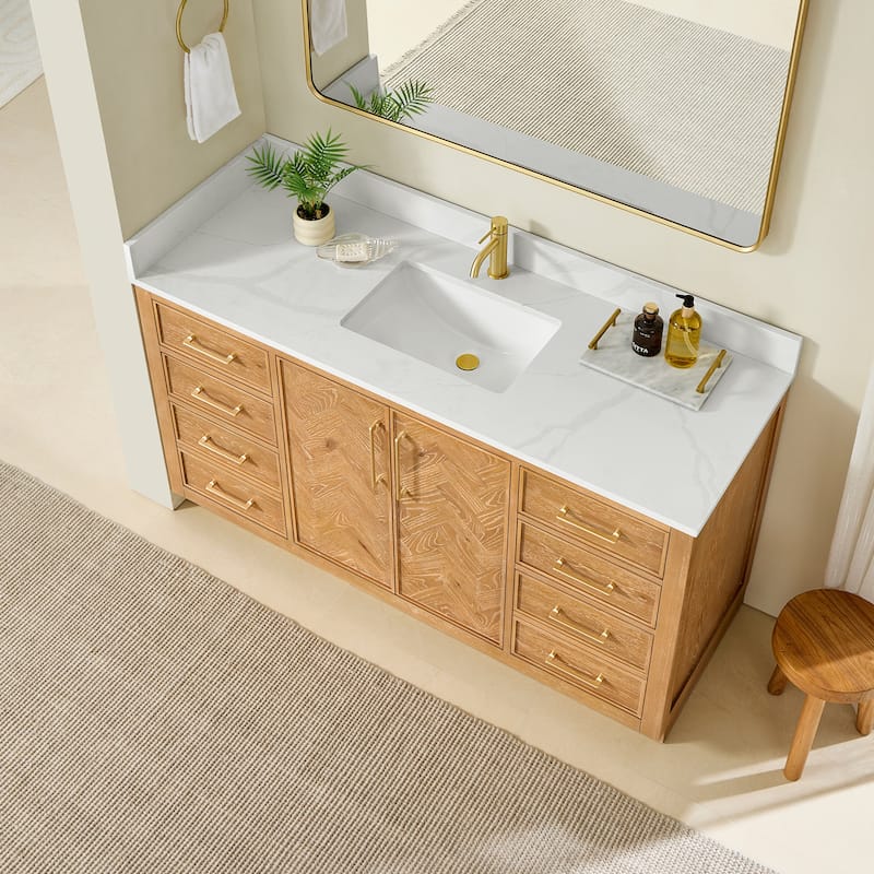 Jakarta Bath Vanity with Quartz Stone Top without Mirror