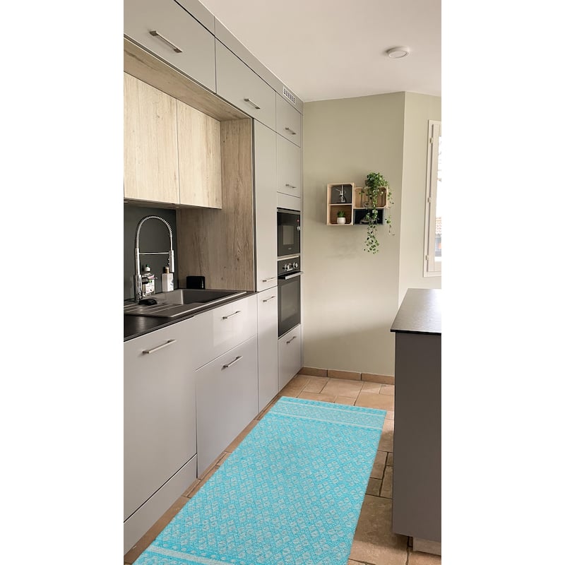 Premium Cotton Woven Anti-Fatigue Cushioned Kitchen Mat Runner Set Working Mat |18x30 | 18x48 Inches Comfort and Style