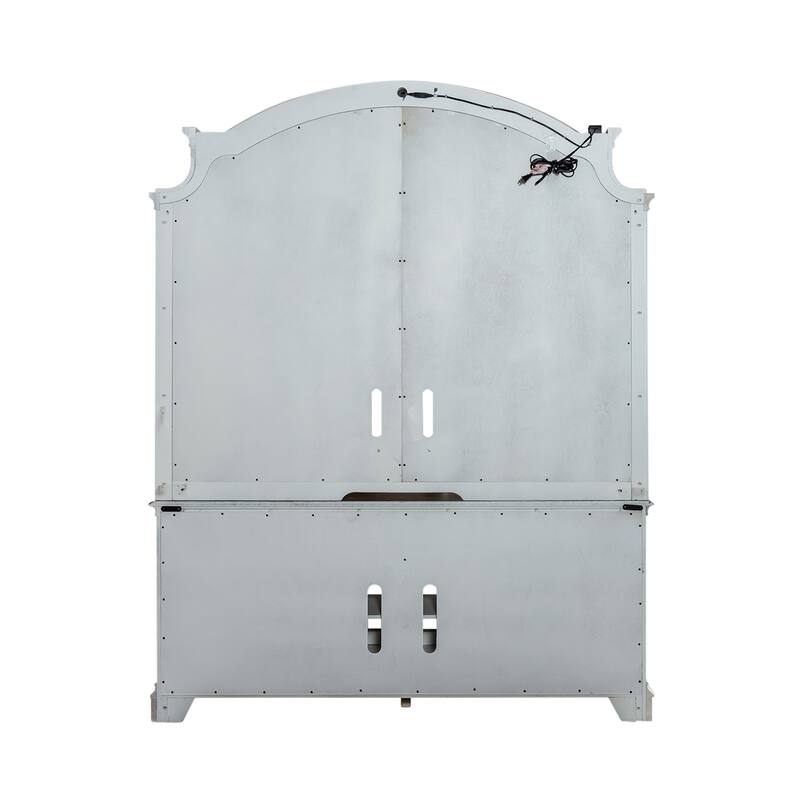 Magnolia Manor Antique White Weathered Bark Entertainment Center