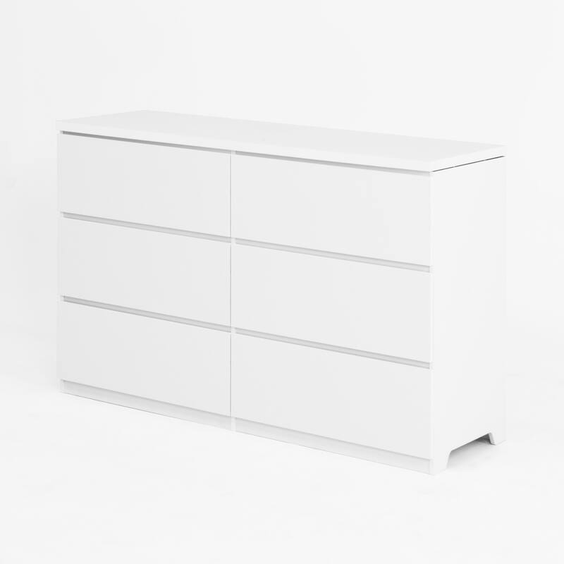 6 Drawer Dresser, Multi-Functional Wooden Storage Cabinet, Clothes Organizer with 6 Drawers for Bedroom, Hallway