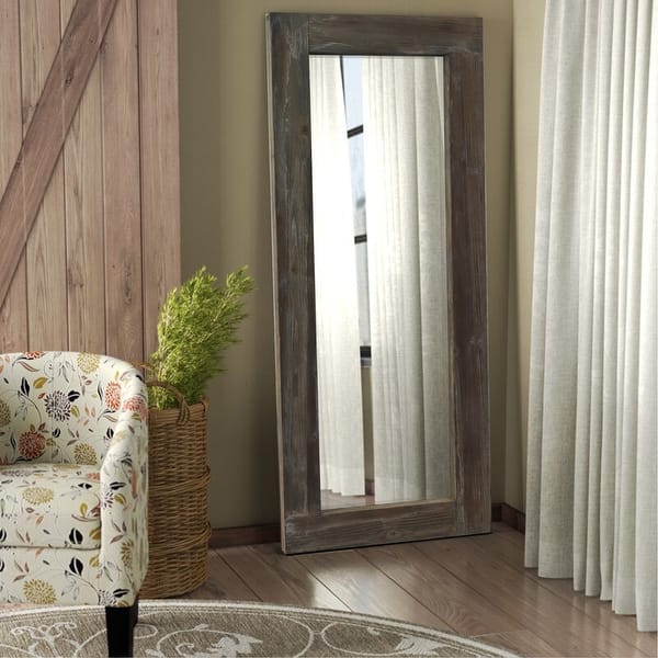 Rustic Wood Freestanding Full-length Floor Mirror