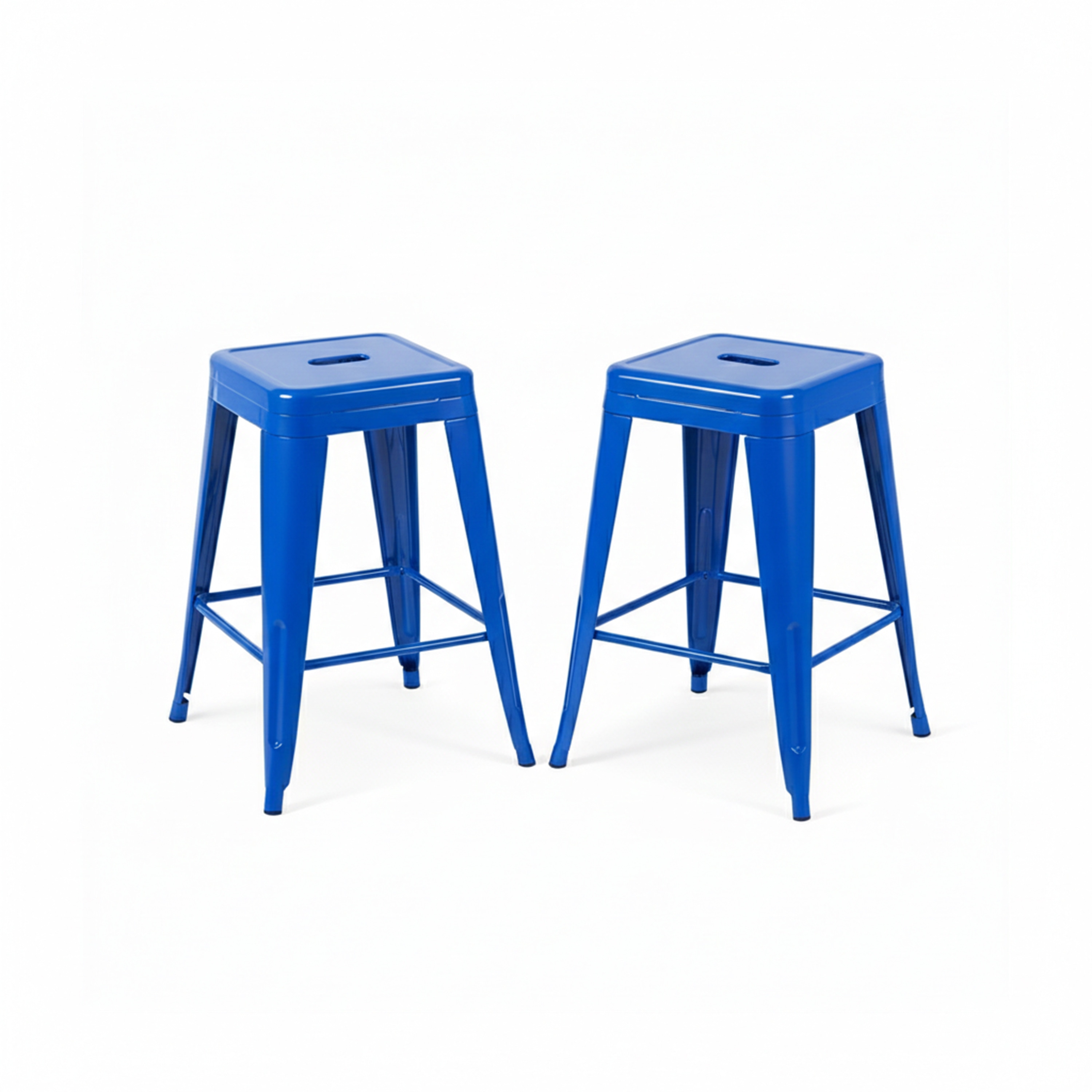 AC Pacific 24 Inch Industrial Stackable Metal Counter Stools Set of 4
