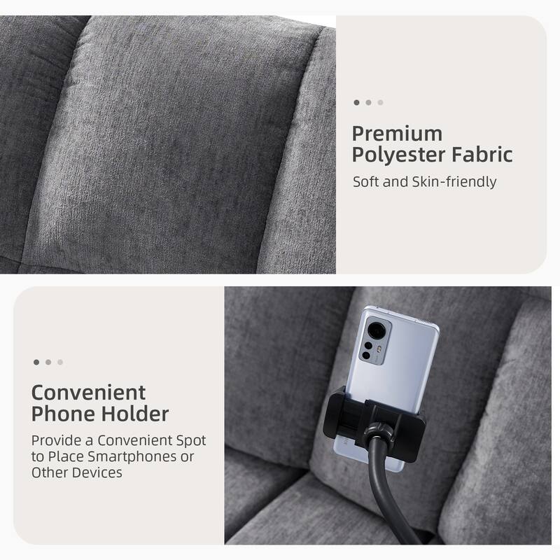 Alina Modern Manual Recliner with A Phone Holder by HULALA HOME