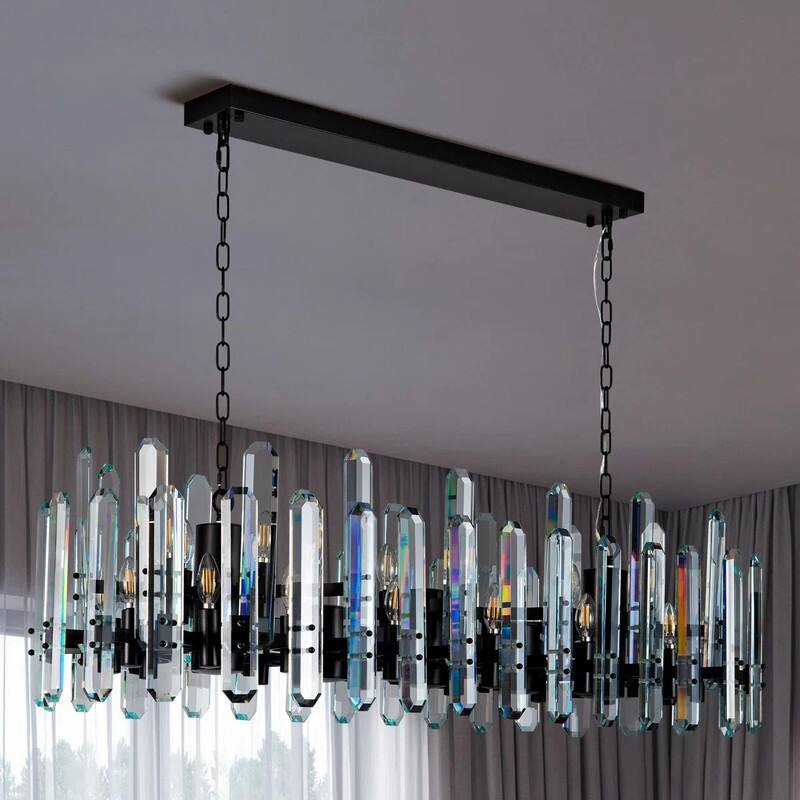 KAYLA 54in Modern Luxury Crystal Chandelier Lighting - LED Ceiling Light Fixture