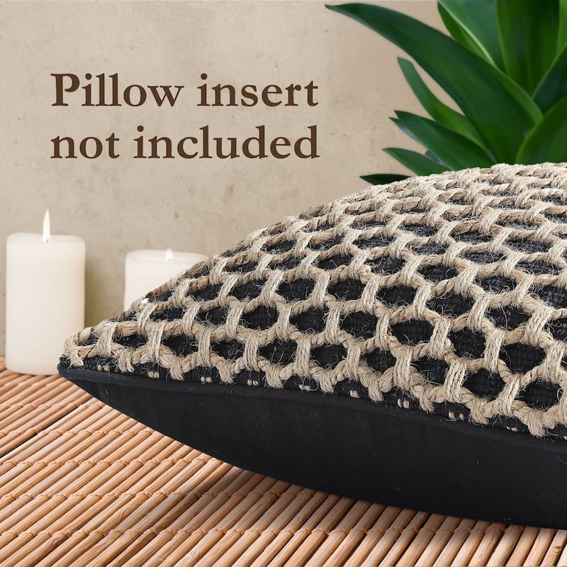 Boho Living Jada Braided Cotton/Jute Throw Pillow Covers