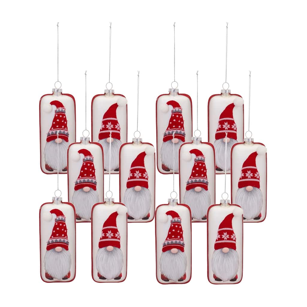 Glass Gnome Ornament (Set of 12)