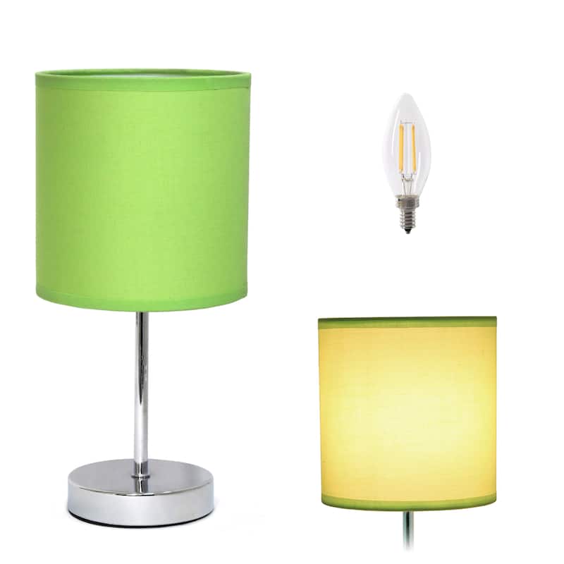 Simple Designs 11.81" Basic Mini Table Lamp with Feit LED Bulb Included - 11.81 - Green