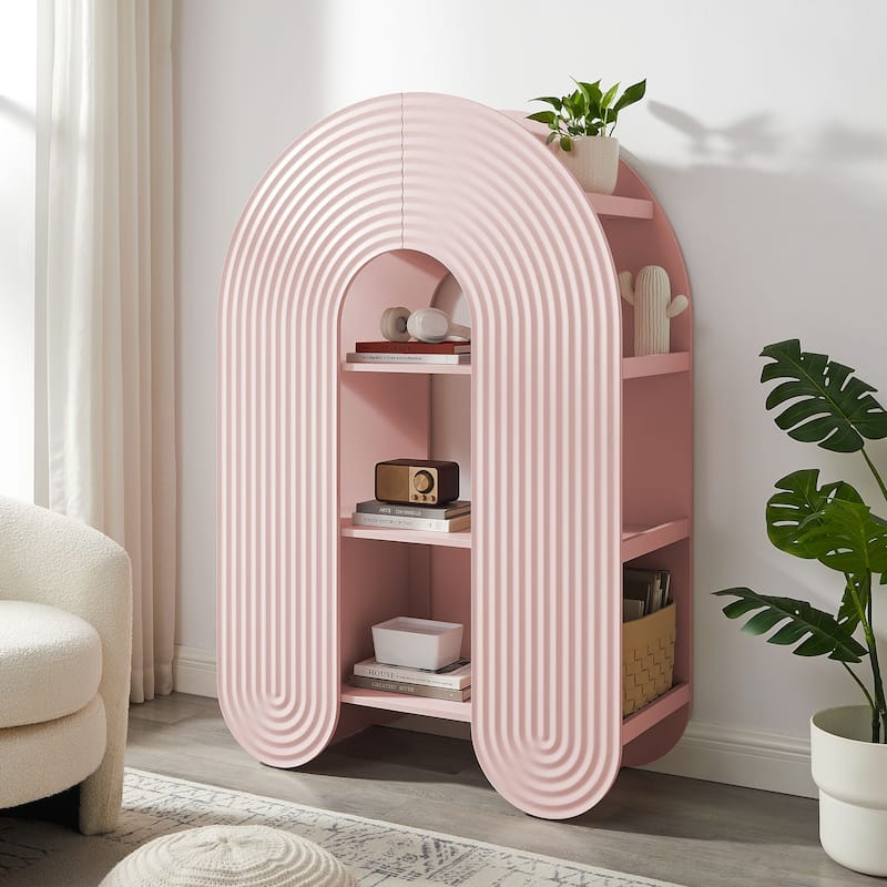 Daydream 58" Arched Bookshelf - Soft Pink