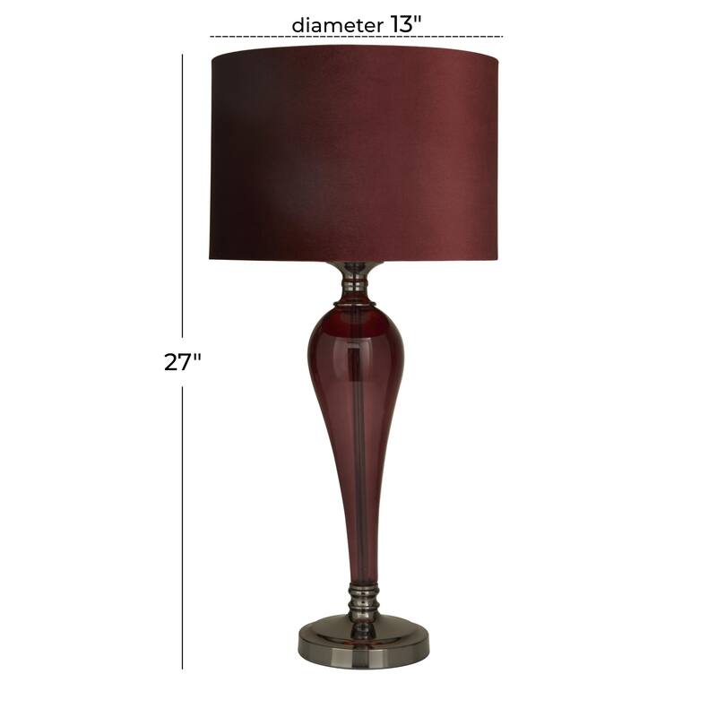Glass Room Table Lamp - Red - Roche River Decor