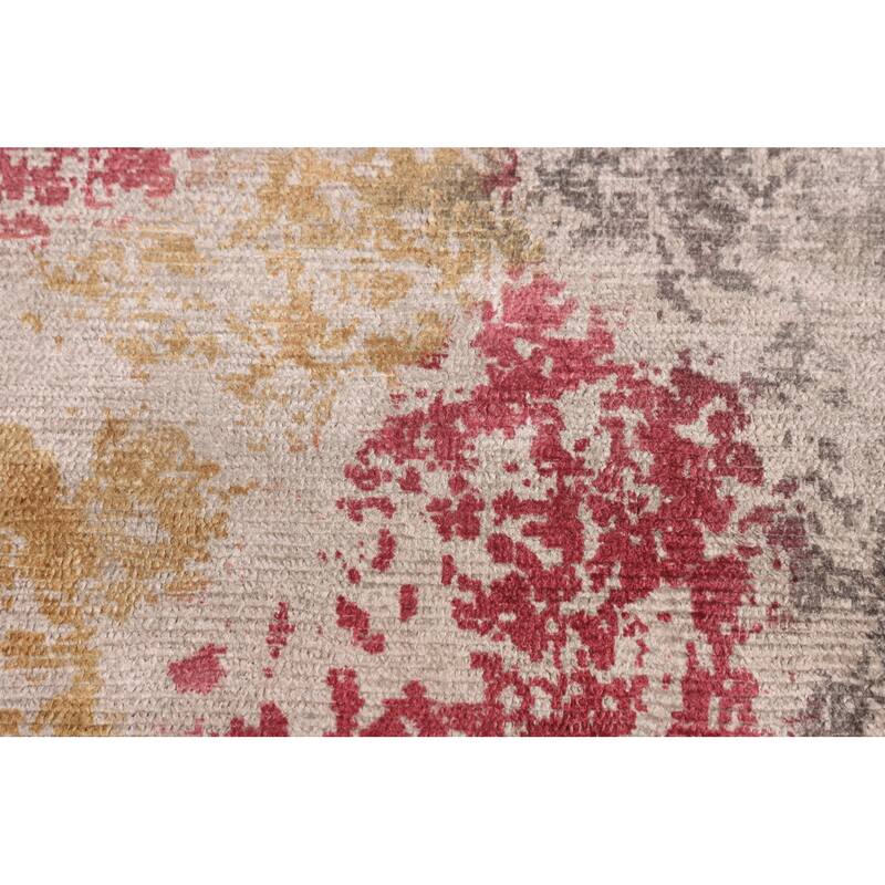 Multicolor Abstract Modern Area Rug Handmade Wool Carpet - 6'7" X 9'7"