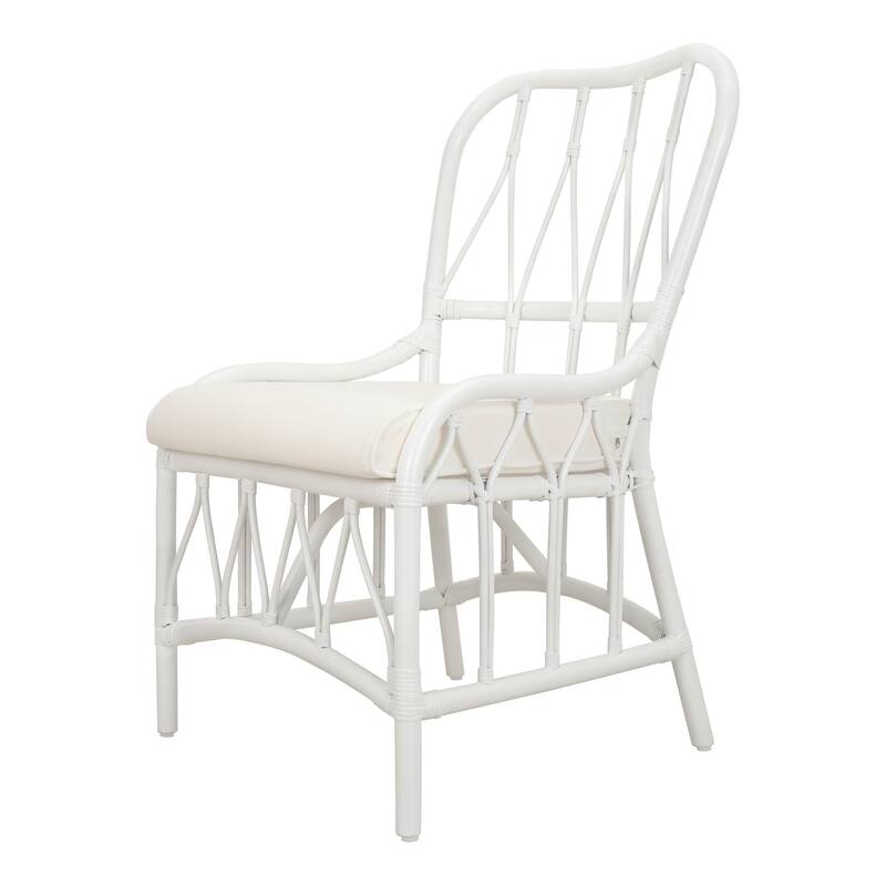 NPD Furniture Ayanna Modern Bohemian Rattan Dining Chair - White