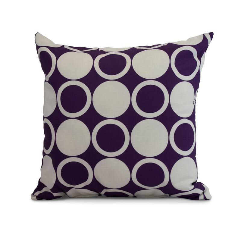 20 x 20 Inch Small Modcircles Geometric Print Outdoor Pillow - Purple
