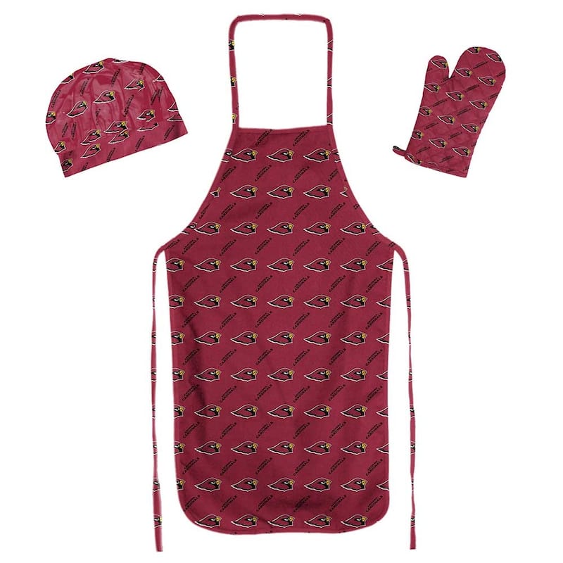 NFL Officially Licensed 3-piece BBQ Apron, Mitt, Hat Set - Arizona Cardinals