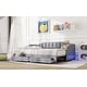 preview thumbnail 15 of 18, Extendable Upholstered Daybed with Storage Drawers & LED Light